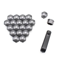 (ขายดี426ZIKU)™ฝาครอบหัวน๊อตกลอนล้อลากอุปกรณ์เสริมรถยนต์สีเทา17มม. พร้อมที่ดึงสำหรับรถ Audi A1 A3 A4