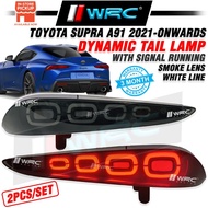 JM-40 Toyota Supra A91 2021 - Onwards Dynamic Tail Lamp With Signal Running ( Smoke + White Line )