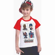 T Shirt Raglan Avengers Kids Baby Boy Short Sleeve Unisex Cotton Round Neck Size From 1 Years Old To