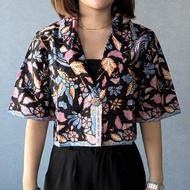 印尼蠟染短袖西裝外套 RATNA - 繽紛黑 - RAT003