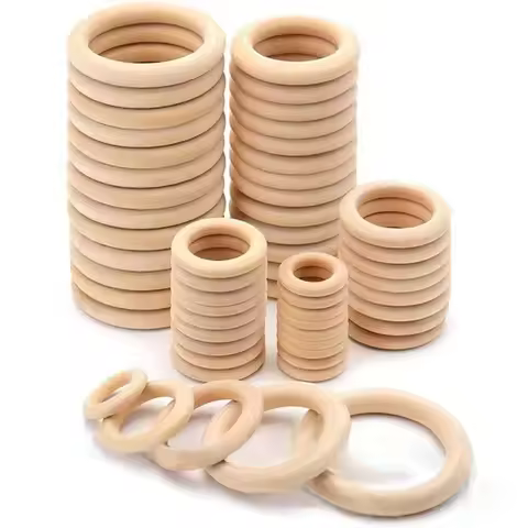 Wooden Rings Wooden Hoops for Craft Wood Rings Circle Macrame Accessories Round DIY Wood Hoops Wood 