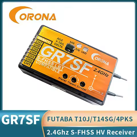 Corona GR7SF 2.4GHz 7CH S.BUS Receiver With 3X Gyro Futaba S-FHSS Compatible Transmitter T6J T8J 10J
