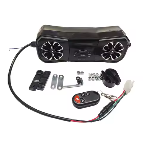 A02K-Motorcycle Speakers Wireless Stereo Audio System 12V Handlebar Mount MP3 Player AUX-In USB FM R