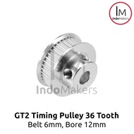 Timing Pulley GT2-6mm 36 Teeth Bore 12mm for 6mm GT2 Belt