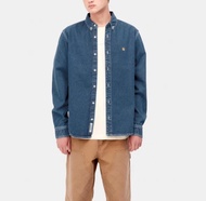 ™♗ Carhartt American Vintage Washed Gold Label Embroidered Long-Sleeved Denim Shirt Loose Lapel Shir