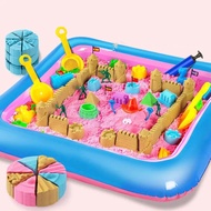 (2KG)125Pcs Play Sand Sets Dynamic Eco Sand Castle Play Set Slime Tools Play Diy Toy Space sand for 
