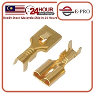6.3MM Female Spade Crimp Terminal Brass Wire Connector
