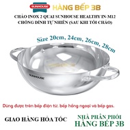 Sunhouse multi-layer stainless steel pan IN24M12, IN28M12 size 20cm to 28cm for use on all types of 