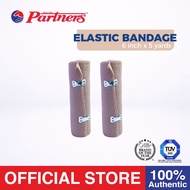 Partners Elastic Bandage 6x5 High Elasticity With Hook Closure - 2 Pcs