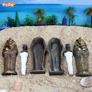 [BTQN]  Resin Egypt Mummy Figurine Model Statue Miniature Egyptian King Sandplay Decor