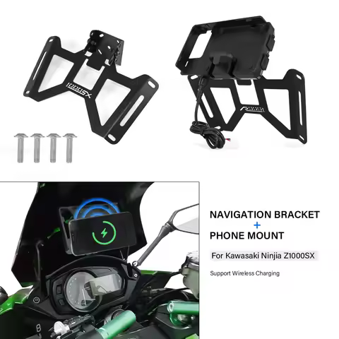 Smart PHONE MOUNT Z 1000 SX For Kawasaki Ninjia Z1000SX 2017 - Motorcycle Support Wireless Charger p