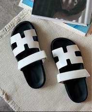 Hermes chypre sandal blanc 37，hermes 白色二舅鞋拖鞋，37碼