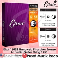 Elixir 16052 Nanoweb Phosphor Bronze Acoustic Guitar String 1253 Light [MADE IN USA] Tali Gitar Akustik Kapok 1 SET