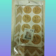 READY STOCK] Beige color Craft paper bag 8in 1  with Thank you sticker
