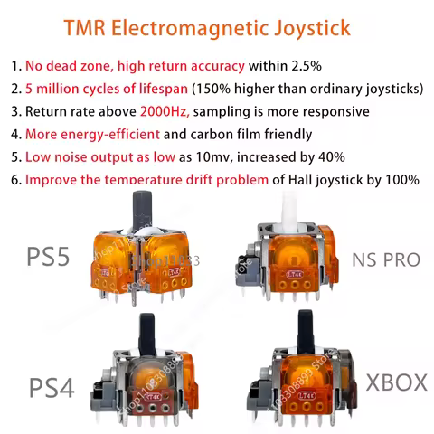 50/100PCS TMR Electromagnetic Joystick For PS5 PS4 Controller TMR Hall Eeffect Thumbstick Joystick F