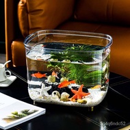 Good productFish Tank Living Room Home Fish Farming Aquarium Landscape Set of Desktop Decoration Hydroponic Vase Storage