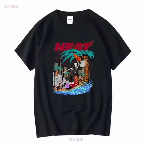 Miami City Basketball Heat Quality Oversized T Shirt Heavyweight Streetwear S XL long or short sleev