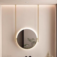 Homestay Hotel Ceiling-Mounted Rod round Smart Mirror Bathroom Mirror Cosmetic Mirror Toilet Mirror Decorative Mirror Dressing Mirror