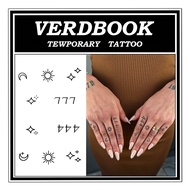 VERDBOOK Lasting 14 Days Temporary Waterproof Tattoo Sticker Fake Tattoo Angel Number 777 444 Patter