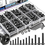 mxuteuk 888PCS Metric Screw Assortment Kit,M2 M3 M4 M5 Machine Screws,10.9 Grade Alloy Steel Metric 