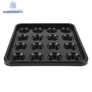 PUREHAIRBEAUTY Billiard Ball Tray, 16 Holes Black Pool Ball Tray, Billiard Accessories Plastic Billi