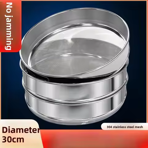 Huafeng 30cm 304 Stainless Steel Mesh Lab Standard Sieve Sample Sieve Double-Layer Stamped Frame Pha