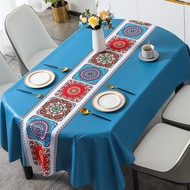 8. Ethnic Style Tablecloth Waterproof Oil-Proof Anti-Scalding Disposable Tablecloth PVC Tablecloth A