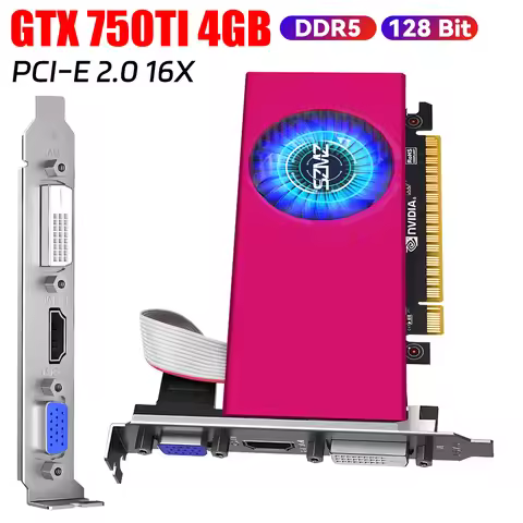 GTX 750TI 4GB Desktop Graphics Card HDMI-Compatible Interface Low Profile Video Card PCI-E 2.0 16X P