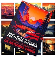 National Parks Calendar 2026 - Illustrated Wall Calendar Featuring 15 US National Parks, 8.5" x 12",