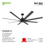 INOVO TITANIUM 72 72" DC Motor Ceiling Fan 5 Years Motor Warranty