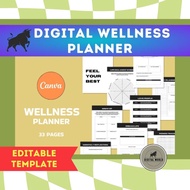 Canva Wellness Planner | Canva Self Care Planner | Editable Planner | Canva Template |