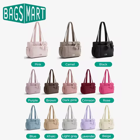 BAGSMART Three Sizes Tote Bag Multiple Pockets Puffy Handbag Casual Shoulder Bag Large Capacity Puff