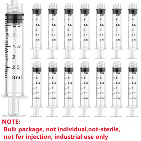 3CC/ML Plastic Syringe Luer Lock Without Needle Bulk Package Use for Lab,Measurement and Dispensing