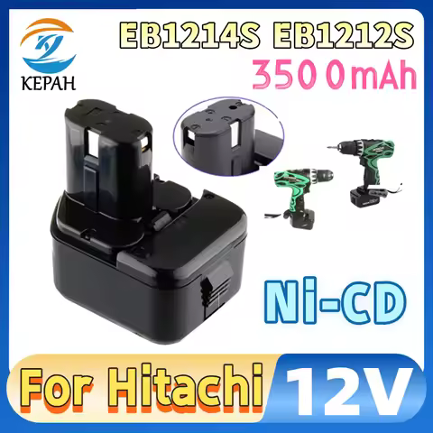 ✅High Quality 2000-4500mAh NI-CD12V 3.5Ah Battery for Hitachi EB1214S EB1220BL EB1212S WR12DMR CD4D 