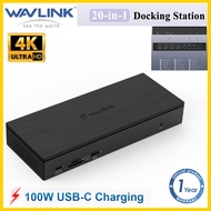 Wavlink 20-In-1 Enterprise Universal Usb-C Dual 4k Display Docking Station Up To 100w Charging 4x Di