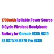 1700mAh Reliable Power Source  0 Cycle Wireless Headphone Battery for Corsair HS65 HS70 SE HS75 XB H