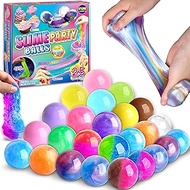 Fluffy Slime Balls Party Favors, FunKidz 25PCS Premade Slime Pack Toys Gifts for Girls Boys Includes