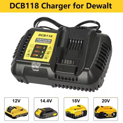 DCB118 Li-ion Battery Charger 4.5A For DeWalt 12V 14.4V 18V Battery Fast Charger Station Replacement