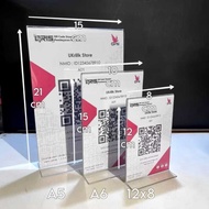 STAND QRIS A6 (10x15x4), TENT QRIS, TENT BROCHURE, TENT CARD