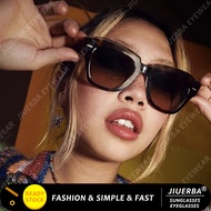 (JIUERBA) Western Fashion Candy Color Cat Eye Sunglasses Concave Leopard Frame Shade Sunglasses