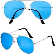 W WIDMANN MILANO Party Fashion - Glasses with Coloured Lenses, Aviator Glasses, Accessory for 80s Th