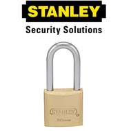 STANLEY BRASS PADLOCK LONG SHACKLE S824-673 30MM SECURITY LOCK