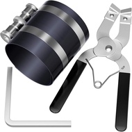 Moker Piston Ring Compressor Tool,Car Engine Piston Ring Installer Removal Kit，Adjustable Sizes From