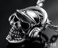 【創銀坊】搖滾 骷髏 耳機 925純銀 墜子 danner schott MISTER FREEDOM BUZZ RICKSON The Real McCOY EASTMAN 項鍊(P-1205)