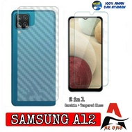 Tempered Glass SAMSUNG A12 Screen Protection Bonus Garskin SAMSUNG A12