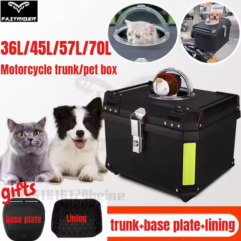 36L/45L/57L/70L Motorcycle trunk Large Capacity Luggage Storage Box Scooter Tail Box Top Case Waterp