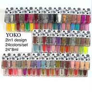 Nail Polish Cutics 2in124colors/set 8ml YOKO