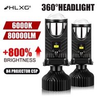 Turbo 2pcs Mini H4 Lens Projector 80000LM 180W Car Headlamp Bulb Dual LED Projection H4 LED Mini Lens Headlamp LHD 12V 24V HLXG