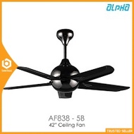 Alpha Ceiling Fan with 5 Blades and 4 Speed Remote Control - Black (42") AF838PWT