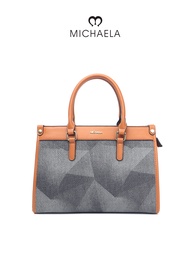MICHAELA Geometric Print Satchel Bag Sleek Crossbody Top Handle Bag for Business Office HB5502011 CL